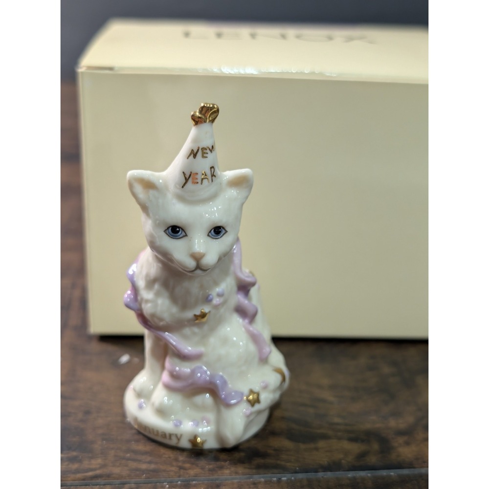 Lenox Perpetual Calendar Playful Kittens‎ January Cat Figurine New Years 2003